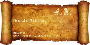 Ausch Miklós névjegykártya