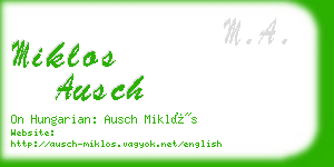 miklos ausch business card